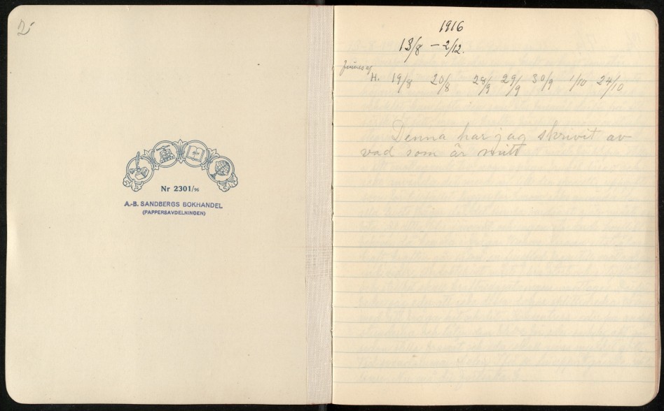 Diary 1916 Aug-Dec